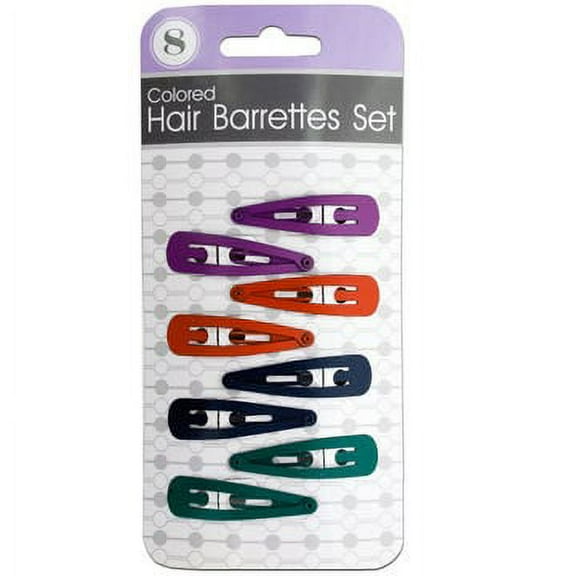 Colored Hair Barrettes Set, 8 count, Pack Of 2