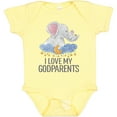 thumbnail image 3 of Inktastic I Love My Godparents Cute Elephants in Night Sky Boys or Girls Baby Bodysuit, 3 of 5