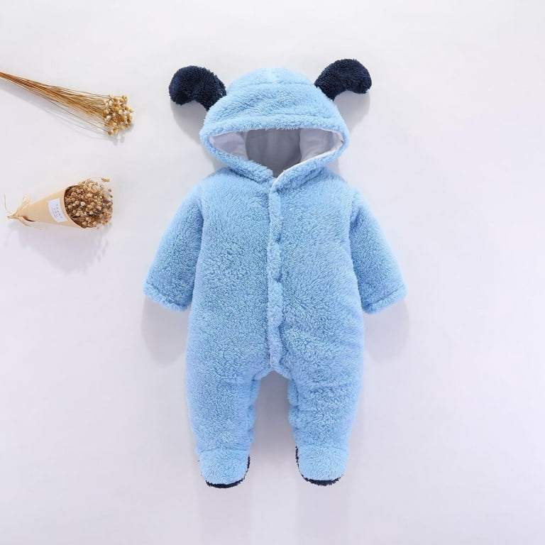 gakvbuo Clearance Items All 2022!Teddy Bear Onesie Baby Newborn Snowsuit  Plush Cute Winter Coat Warm Hooded Footie Fleece Jumpsuit Rompers For  Infant Girls Boys 