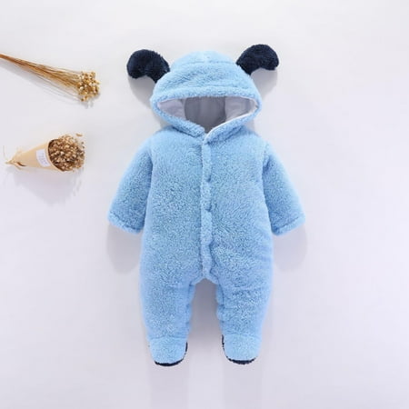 

Juebong Baby Kids Essentials Newborn Baby Winter Girls Boys Clothes Warm Animal Bear Ears Overall Rompers Hooded Jumpsuit