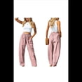 thumbnail image 3 of Pantalones de Verano para Mujer, Estilo Palazzo, Holgados, de Cintura Alta, Estampados, para Vacaciones en la Playa Rosa XXL, 3 of 8