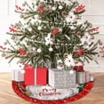 thumbnail image 4 of OAVQHLG3B Christmas Tree Skirt 36 Inches Winter Snowflake Tree Skirts Red Xmas Halloween Holiday Tree Ornaments Reindeer Tree Skirt Soft Plush Christmas Tree, 4 of 8