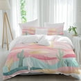 thumbnail image 2 of South West Boho Bedding 3 Piece Duvet Cover Set Full Size, Abstract Pink Gold Mountains Cactus Soft Microfiber Comforter Cover with Zipper Closure & Pillowcases, Wrinkle & FadeResistant Quilt Cover, 2 of 9
