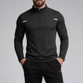 thumbnail image 4 of JTSRKL Men's UPF 50+ Quarter Zip Collar Sun Shirts Long Sleeve Lightweight Quick Dry Rash Guard Stretch Athletic Hiking Fitness Training Top Black M, 4 of 6