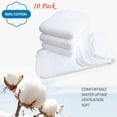 thumbnail image 2 of Casewin 10 PCS Reusable Baby Cotton Cloth Diaper，Three Layer White Baby Diaper， Washable Quick Sucking Eco-friendly Cotton Diaper Liner, 2 of 7