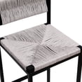 thumbnail image 4 of Gray Office Bar Stools With Back, Handmade Paper Rope Weave Seat And Metal Frame Of 2 Counter Height - & Construction. Fits Living Room, Spaces, 4 of 6
