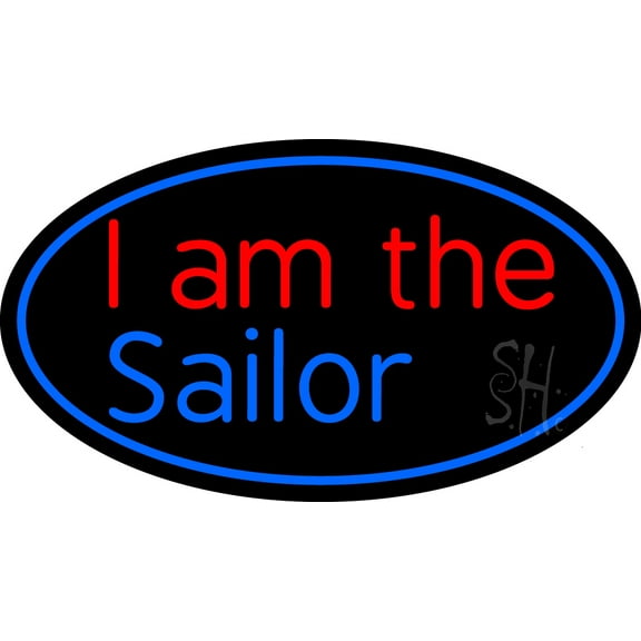 Sailor Logo LED Neon Sign 13 x 24 - inches, Black Square Cut Acrylic Backing, with Dimmer - Bright and Premium built indoor LED Neon Sign for Defence Force.