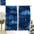 thumbnail image 3 of Night Cloud Curtains, Black Sliver White Star Dark Night Starry Sky Print for Room Window Decor, Rod Pocket Blackout Drapes for Living Room Bedroom Kitchen 2 Panel Set 42" W X 84" L, 3 of 6