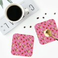 thumbnail image 4 of Lsque Strawberry Cake Pattern 4" Drink Coasters Set of 4, PVC Leather Absorbent Coasters, Table Coaster Set Decorative Coffee Cup Coasters Housewarming Gift -Square, 4 of 6
