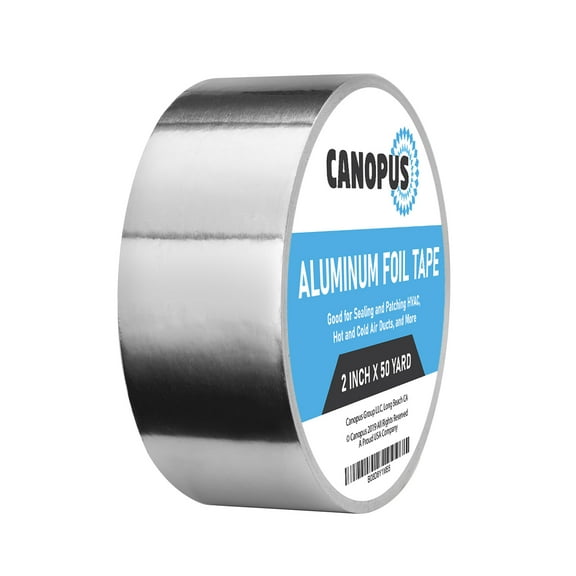 Canopus Aluminum Foil HVAC Tape, Heat Resistant Insulation Tape, Metallic Silver, 2 Inch x 50 Yards, 3.6 Mil