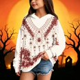 thumbnail image 5 of Abcomgle Girls Halloween Hoodie 10-12 Gothic Spider Floral Print Sweatshirts with Hooded Oversized Long Sleeve Pullover Sweatshirts with Pocket Winter Kids Sweaters Girls, 5 of 5