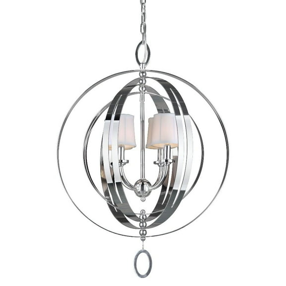 Forte Lighting 7039-04 4 Light 22" Wide Beaded Globe Chandelier - Chrome