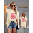thumbnail image 5 of STARVNC Women Hat Graphic Letter Print Crew Neck Short Sleeve Oversize T-Shirt, 5 of 7