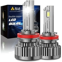 Alla Lighting 2pcs Xtreme Super Bright 6000K H11 Xenon White LED Headlights Bulbs Low Beam Replacement for 2007-2015 Silverado 1500-2019 2500 3500 HD Trucks