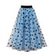 thumbnail image 1 of Gibobby faldas aesthetic Falda retro de verano para mujer Falda estampada de malla de amor de cintura alta(Azul, XXL), 1 of 5