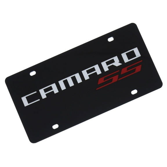 Chevy Camaro SS Logo License Plate (Black)