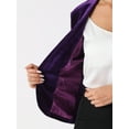 thumbnail image 5 of INSPIRE CHIC Valentine's Day Velvet Jackets for Women's 3/4 Sleeve Open Front Velvet Cardigan S Purple, 5 of 6