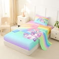 thumbnail image 2 of Erosebridal Unicorn Girls Twin Sheet Sets,Colorful Ombre A Alphabet Bedding For Kids 3 Pieces, 2 of 6