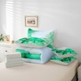 thumbnail image 6 of Manfei Green Marble Bedding Comforter Set 7-Piece, Abstract Watercolor Art Full Bedding Set, Marbling Stone Pattern Fitted Sheet Flat Sheet, Ultra Soft Home Decor, 6 of 8