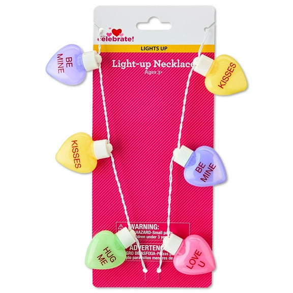 Light-Up Candy Hearts Necklace, Rainbow, Valentine's Day by Way To Celebrate