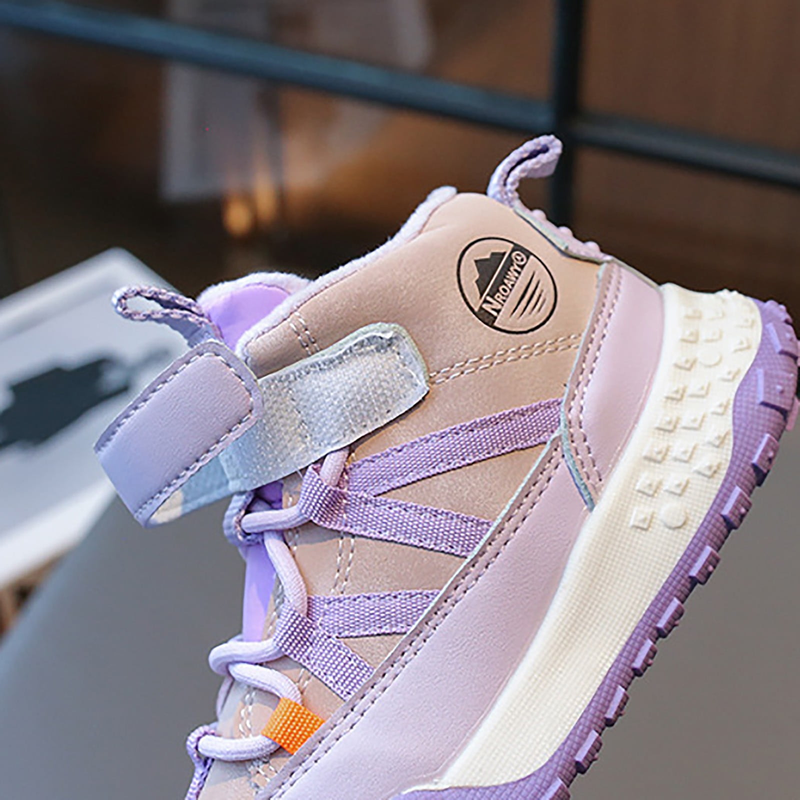 YDFCWXW Kids Hiking Boots Waterproof Girls Hiking Boots Durable TPR Traction Outsole Girls Hiking Shoes Anti-Skid Athletic Hook and Loop Closure Kids Hiking Shoes for Outdoor (Purple, 2)