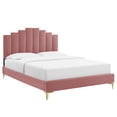 thumbnail image 2 of Modway Elise King Performance Velvet Platform Bed in Dusty Rose, 2 of 10