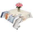 thumbnail image 2 of Blue Pumpkin Fall Table Cloth Waterproof Tablecloths, Thanksgiving Eucalyptus Leaves Beige Tablecloth Dining Table Cover for Kitchen Party Tabletop Outdoor, Square Tablecloth 60x60 Inch, 2 of 9