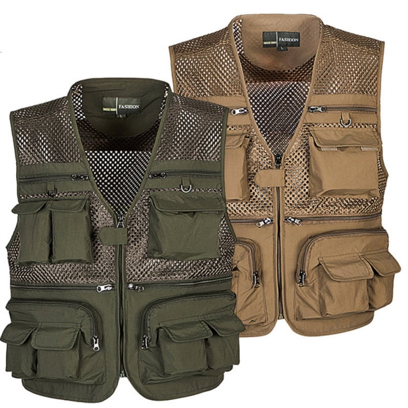 Men's Fishing Vest Photography Waistcoat Casual Multi Pockets Outdoors 