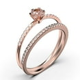 thumbnail image 3 of Dazzling Minimalist 1.05 Carat Classic Round Cut Morganite And Diamond Moissanite Affordable Engagement Ring, Wedding Ring in10k Solid Rose Gold, Gift For Her, Bridal Set, Matching Band, Promise Ring, 3 of 3