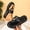 Black, variant on Flip Flops for Women Arch Support Slip On Platform Wedge Nude Sandals Summer Beach Flat Slippers Comfort Slide Sandals