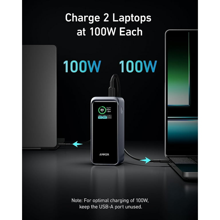 Anker Prime Power Bank, 12,000mAh 2-Port Portable Charger with 130W Output,  Smart Digital Display, Compatible with iPhone 14/13 Series, Samsung,  MacBook, Dell, and More 