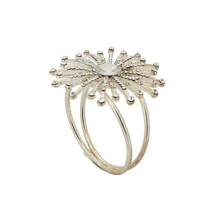 

Saro Lifestyle NR144.S 1.5 in. Jewel Starburst Napkin Rings Silver - Set of 4