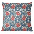thumbnail image 1 of S4Sassy Decorative 1 Pair Square Cotton Poplin Floral Print Red Cushion Cover Throw-12 x 12 Inches, 1 of 4
