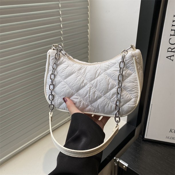 Crlescent Bolso Con Elegante Hombro Acolchado Damas Correa Cadena para Mujeres Compras Viajes