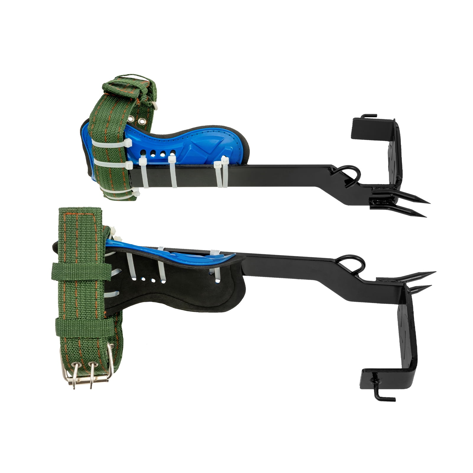 220.46 Lbs Safety Belt Rope Black&Blue Safety Lanyard Tree/Pole Climbing Spike Set with 2m Safety Belt