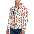 thumbnail image 3 of Honeii Strawberries Pattern Mens Hoodies Men's Loose Sleeve Sweatshirt,Pullover Hooded Sweatshirt for Men,Essentials Hoodie-XX-Large, 3 of 7
