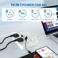 thumbnail image 2 of Power Strip, Surge Protector with 8 AC Outlets 6 USB Ports (2 USB C), 6 Ft Extension Cord, 1250W/10A, Wall Mount, Overload Protection Desk USB Charging Station for Home, Office (White), 2 of 7
