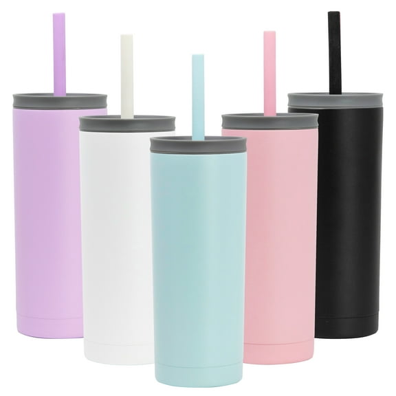 MIRA Stainless Steel Vacuum Insulated Tumbler | 2 Lids Included: Straw Lid & Flip Lid | Double Walled Thermos Mug for Hot or Cold Drinks | Reusable Travel Cup | 20 oz | Pearl Blue