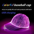 thumbnail image 4 of USB Rechargeable LED Fiber Optic Baseball Cap | 7 Color Light Up Hat with 5 Flashing Modes | Adjustable Unisex Party Hat for Men & Women | USB Charging Crazy Cap for Events & Holidays, 4 of 6