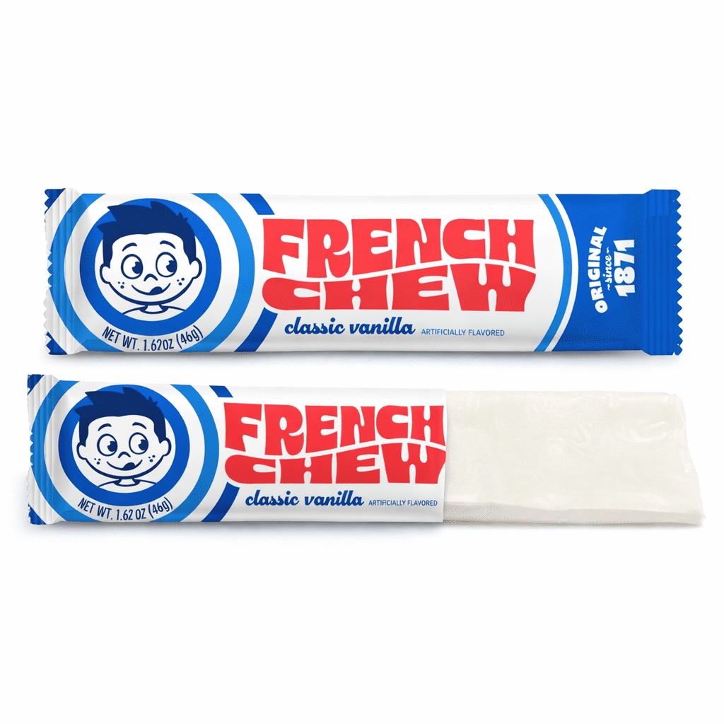 French Chew Taffy, Artificially Vanilla-Favored Chewy Taffy, Original Recipe, Pack of 4