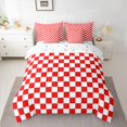 thumbnail image 2 of Homewish Red White Grid 7-Piece Twin Bedding Sets For Kids Children Teens,Geometric Buffalo Bedding Comforter Set,Minimalist Abstract Breathable Sheet Sets,Microfiber Bedroom Decor,Reversible, 2 of 8