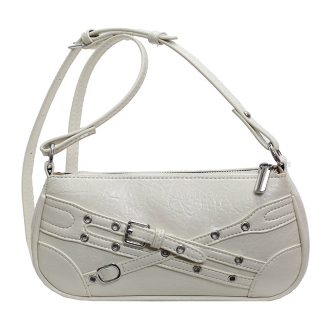 Cool Style Crescent Bag Mujer PU Correa Ajustable Color Sólido Bolso Bandolera