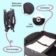 thumbnail image 5 of Cuna Corral Bebé AEIOU BC003 Cambiador Vibrador Mosquitero Black, 5 of 7
