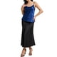 thumbnail image 2 of Camiseta sin mangas de satén para mujer Inspire Chic, con cuello en cowl, tirantes de espagueti, top de verano de seda, color azul oscuro, 2 of 6