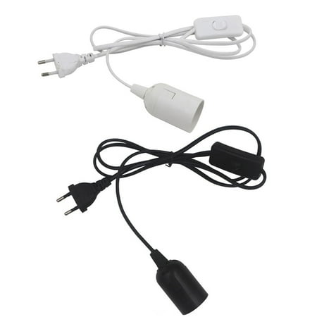 

EU Plug Power Cord Cables E27 Lamp Base Holder With Switch Wire For Bulbs