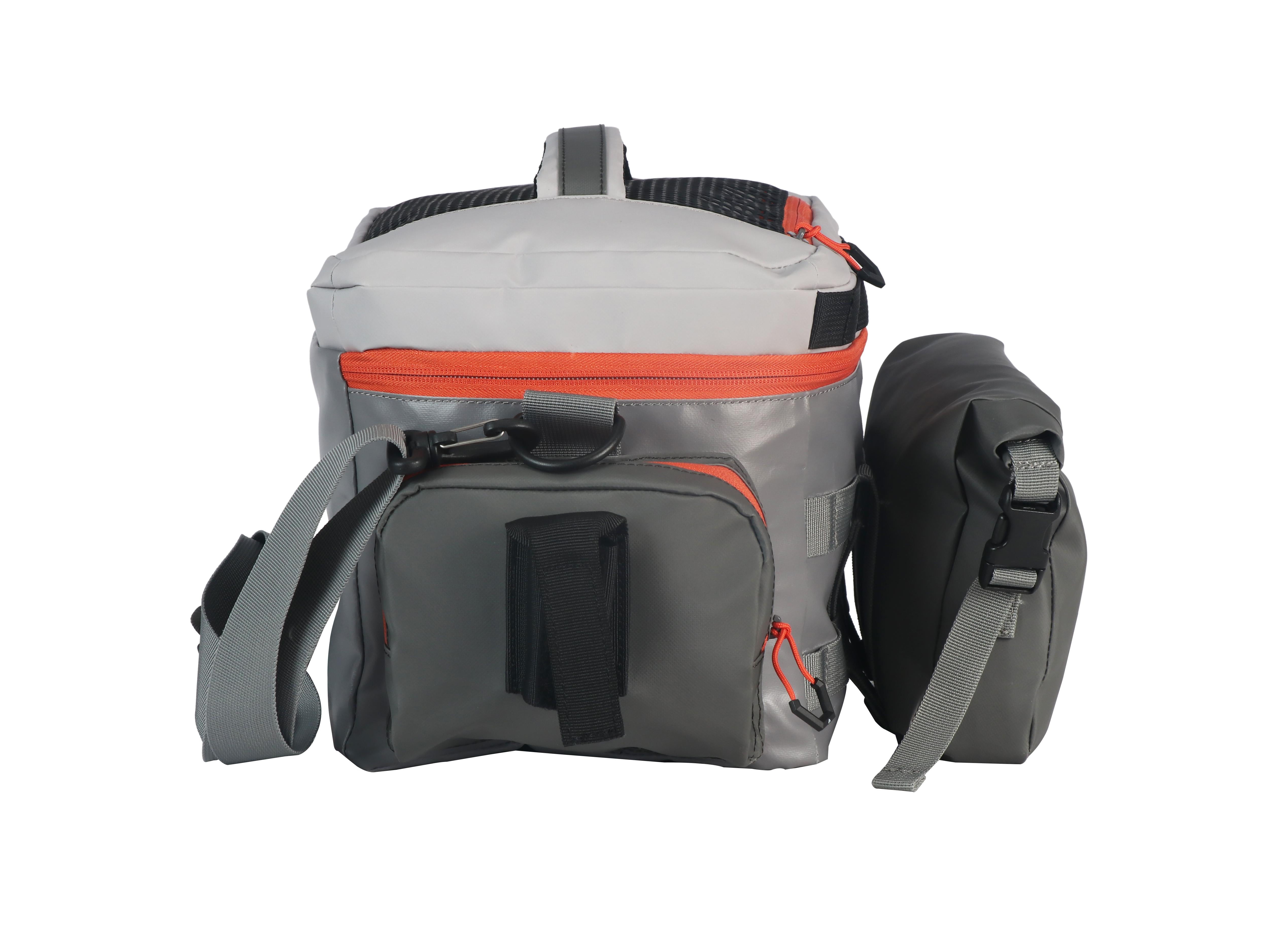 Ozark Trail X-Pro 3600 Coated Tackle Bag with 5 Trays - Water Resistant Fishing Gear Storage, Grey