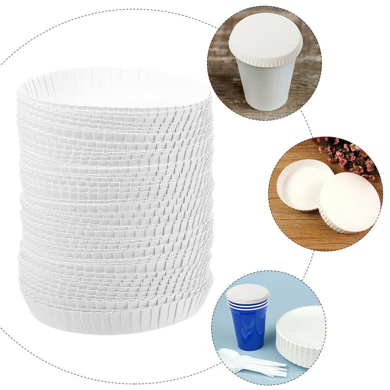 Cup Covers Dust-proof Paper Cup Lids Coffee Cup Cover Hot Cup Lids Recycled Drinking Lid Household Tea Cup Covers KTV Bars Dust-proof Cup
