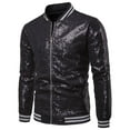 thumbnail image 4 of Coduop Men Sequin Jacket Coat Nightclub Long Sleeve Zipper Bomber Jacket S-XXL, 4 of 5