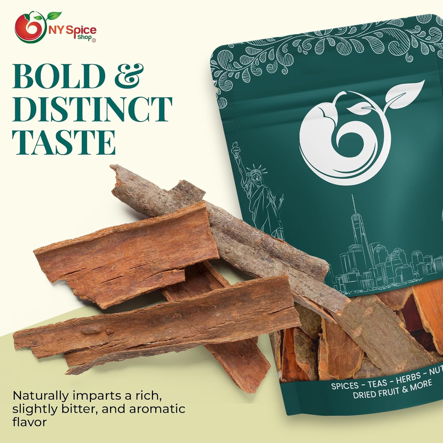 NY SPICE SHOP Dried Mauby Bark Herb - 3 Pound - Colubrina Bark - Caribbean Mauby - Mauby Tree Bark Herbs - Bark Thin - Mauby Tea Herb - Mauby Bark Bulk