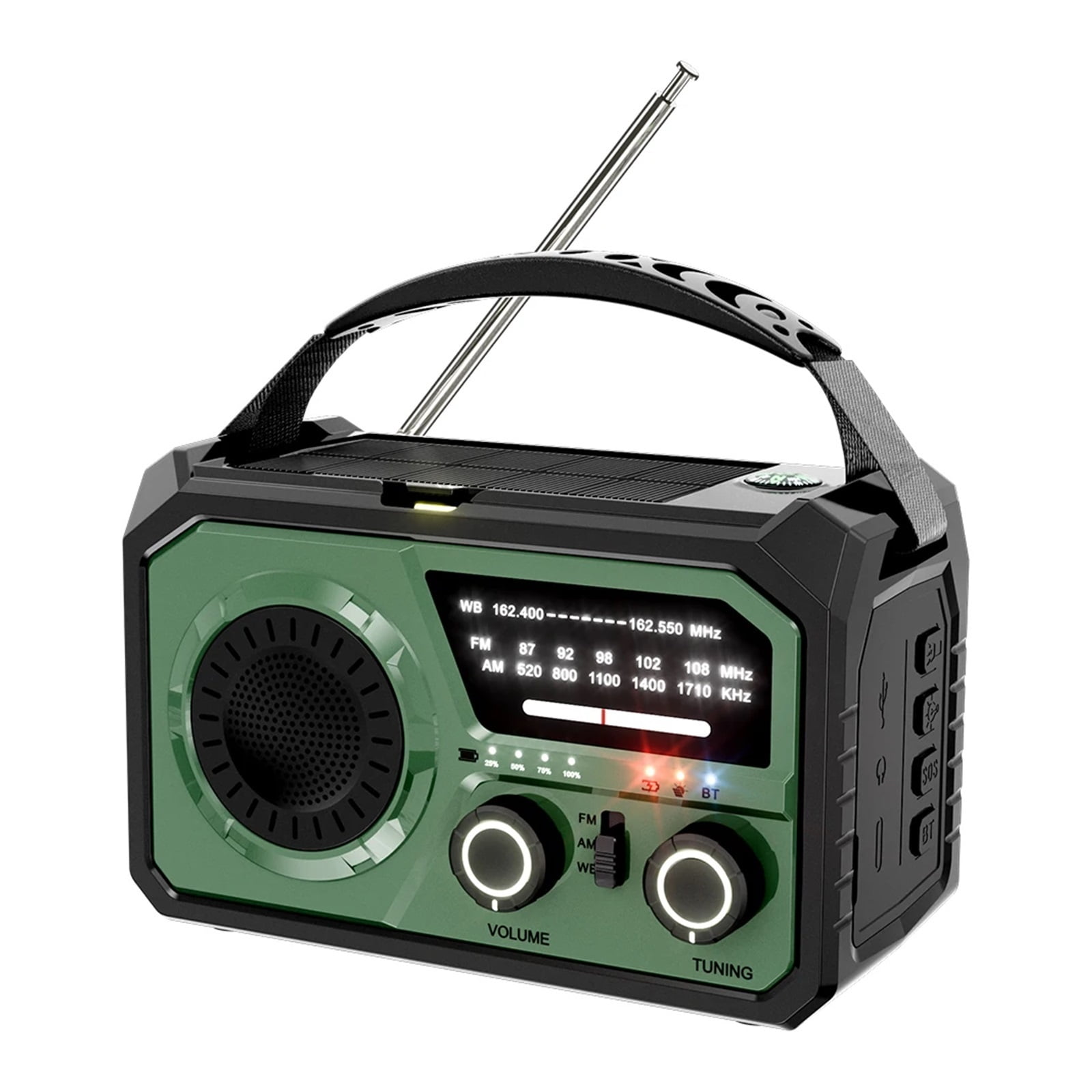 16000mah Emergency Radio Solar Hand Crank Radio With BT LED Flashlight Power Bank SOS Alarm AM/FM Portable Radio